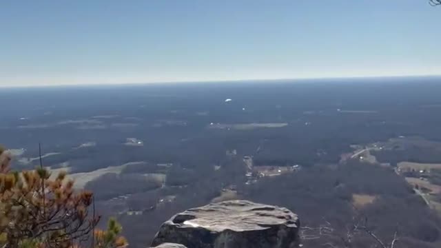 Walking by faith on top of Pilot Mountain