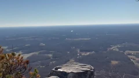 Walking by faith on top of Pilot Mountain