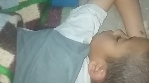 Look at my little brother while he is asleep