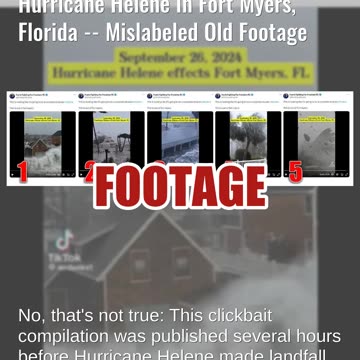 Fact Check: Video Compilation Does NOT Show Hurricane Helene In Fort Myers, Florida -- Old Footage
