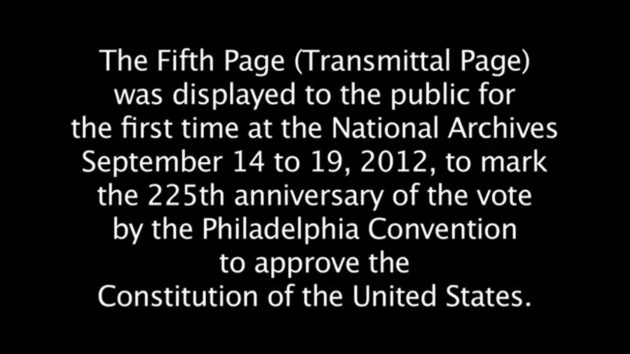 US Constitution The Fifth Page Transmittal Page