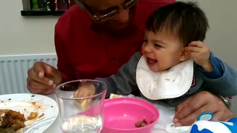 Baby has mixed feelings after lemon tasting