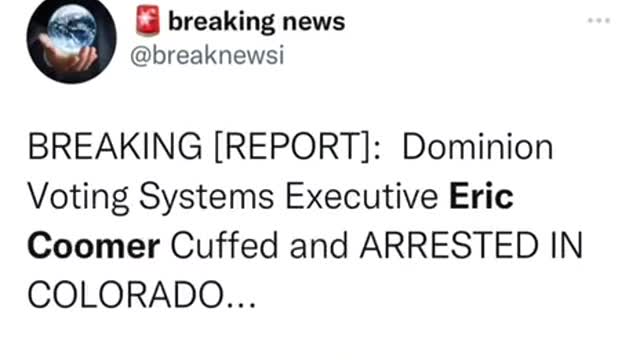 Eric Coomer Dominion executive got arrested.