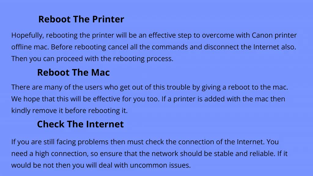 Steps To Fix Canon Printer Offline Mac Issue