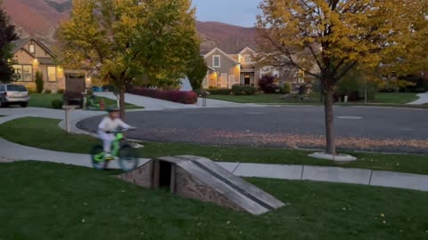 Kid Falls from Small Bike Ramp