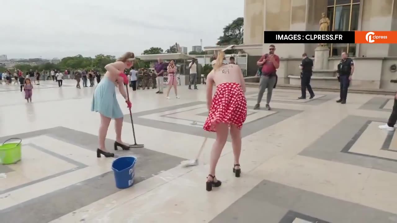 Topless French Feminazis Protest