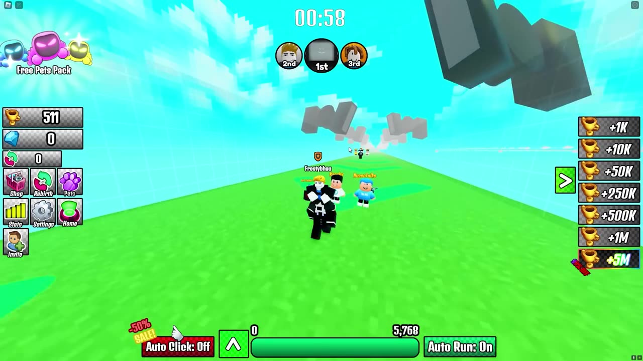 ROBLOX CHOP AND FROSTY COMPLETE CAMERMAN RACE CLICKER