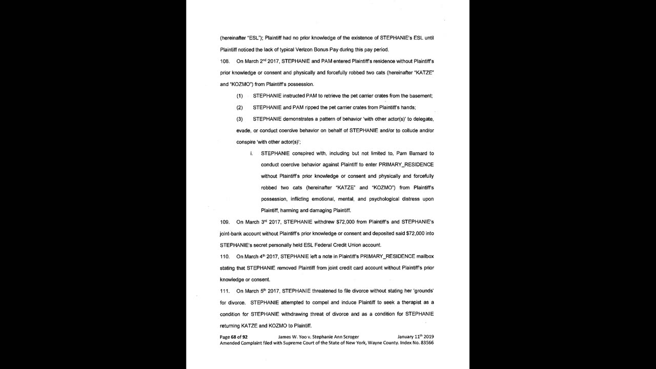 2019 James Yoo v Scroger. Amended Complaint (2 of 2). Wayne County Supreme Court