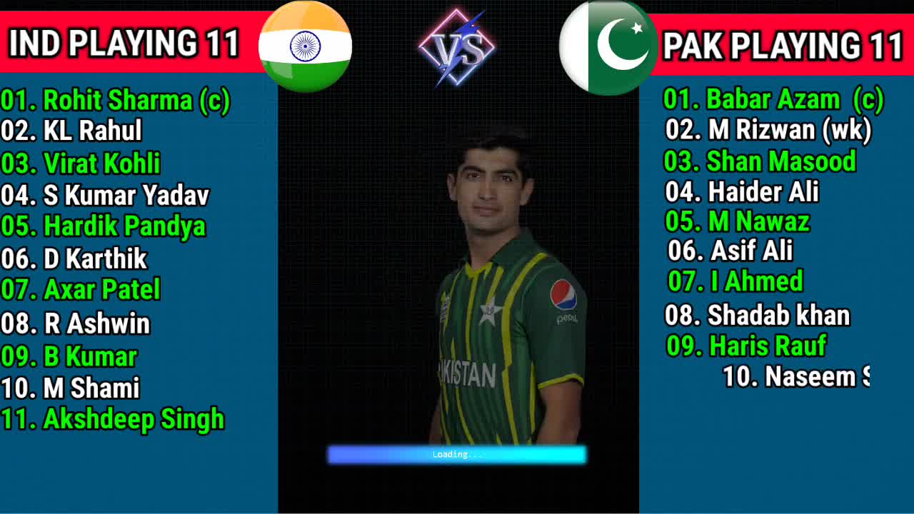 T20 World Cup 2022 India vs Pakistan 16th Match Final Playing 11 IND vs PAK final playing 11