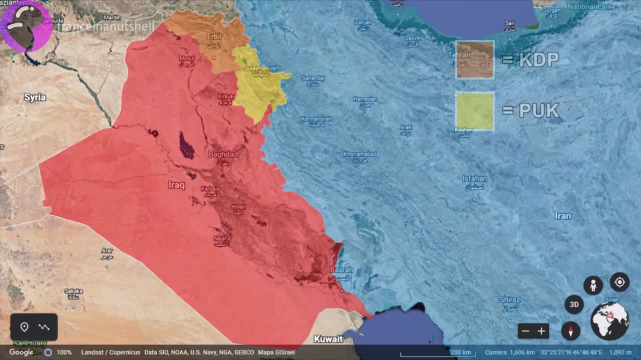 The Iran-Iraq War in 30 seconds using Google Earth