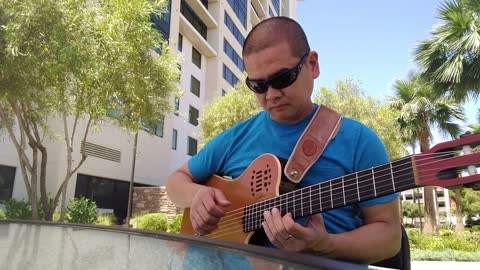 Blues jam in key of A, Ramon Cruz Las Vegas solo guitar fingerstyle Earl klugh acoustic