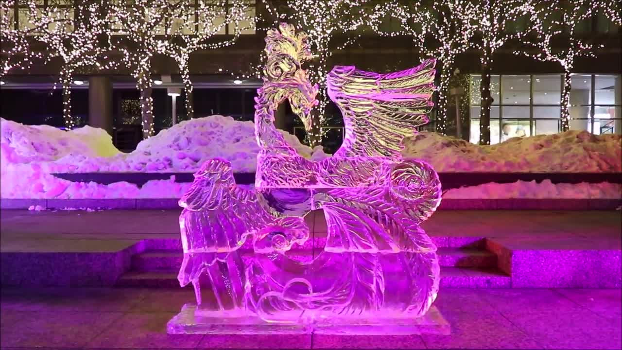 Ice Sculptures in New York & Happy Lunar New Year of Bull.