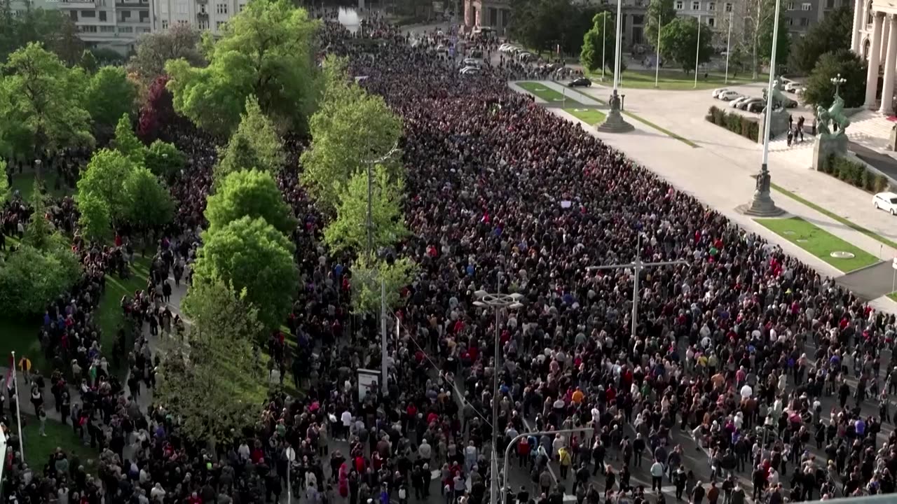 Serbians stage mass rally after two mass shootings