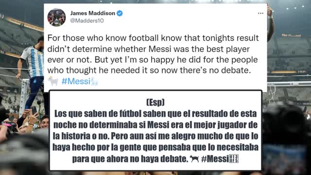 Football Players And Other Celebrities React To Lionel Messi Winning The World Cup Final