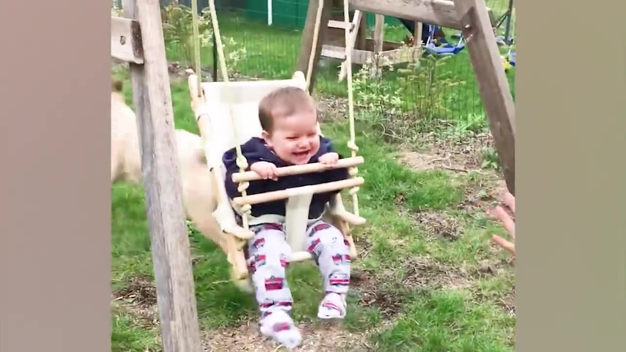 Cute Baby To Playground First Time - Baby Outdoor Videos