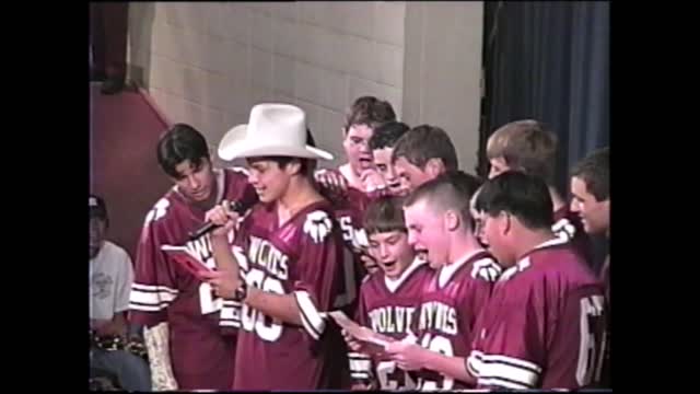 2000-01 WPHS Vids 011 Homecoming Hootenanny Football Players Sing School Song byGlennStrader