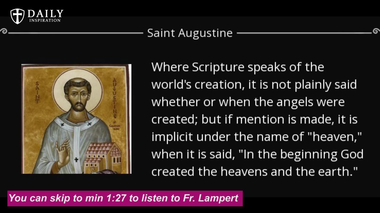 FR. Vincent Lampert - When were the Angels created? Catolics perspective