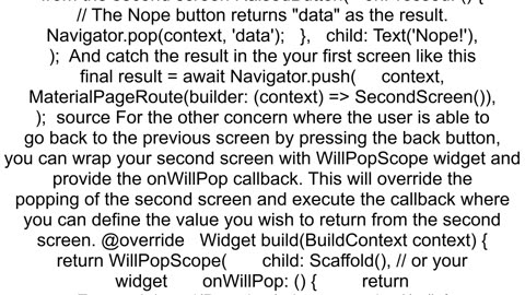 Flutter set result to return when the user navigates back