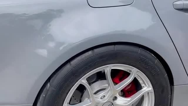 The sound of the car starting.