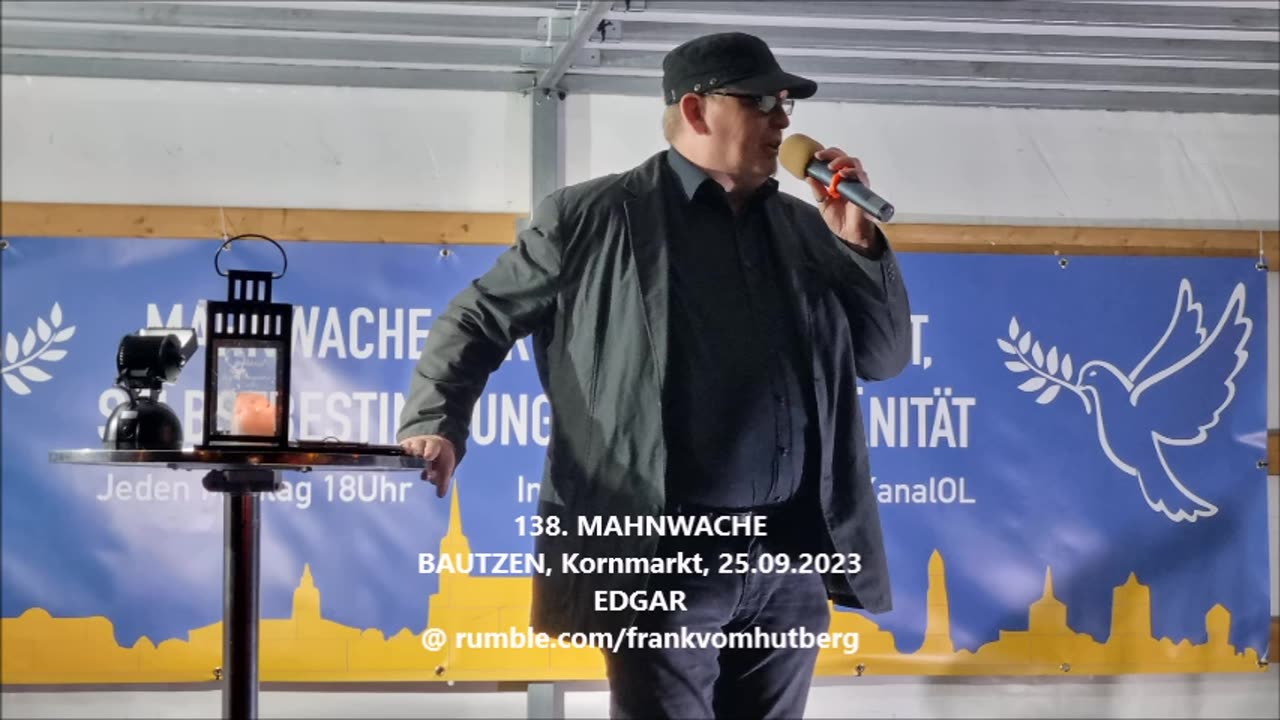 Redebeiträge VEIT, STEFFEN, MICHAELA, Mann anonym, Ende EDGAR - BAUTZEN, 25 09 2023, 138. MAHNWACHE