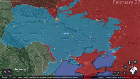 Russo-Ukrainian War 27th & 28th of February Mapped using Google Earth