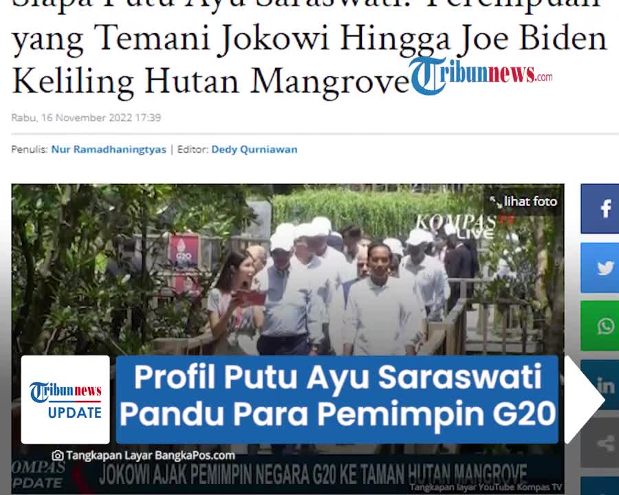 Profil Putu Ayu Saraswati Pandu Para Pemimpin G20 di Tahura Bali,