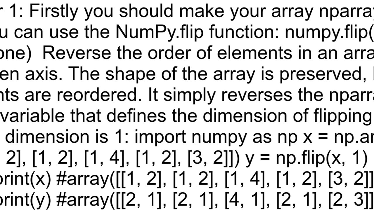 how to change coordinates x and y in numpy