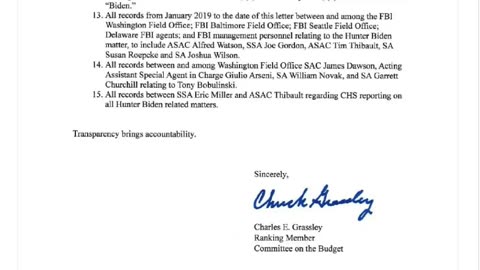 📪 GRASSLEY LETTER US SENATE