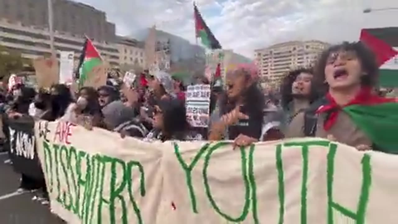 “Hey hey, ho ho... Genocide Joe has got to go!" From the rally in #Washington DC #now.