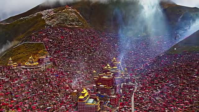 The largest Tibetan Buddhist Institute in the world! #Scenery #Tourism #shorts