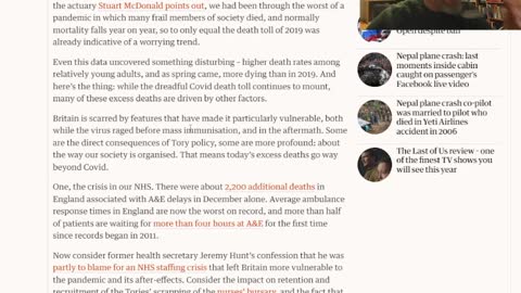 More excess death. Usefull idiot OWEN JONES explains why!!!