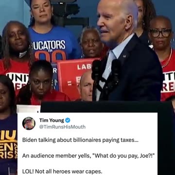 LOL! Audience Member Yells at Biden About His Taxes