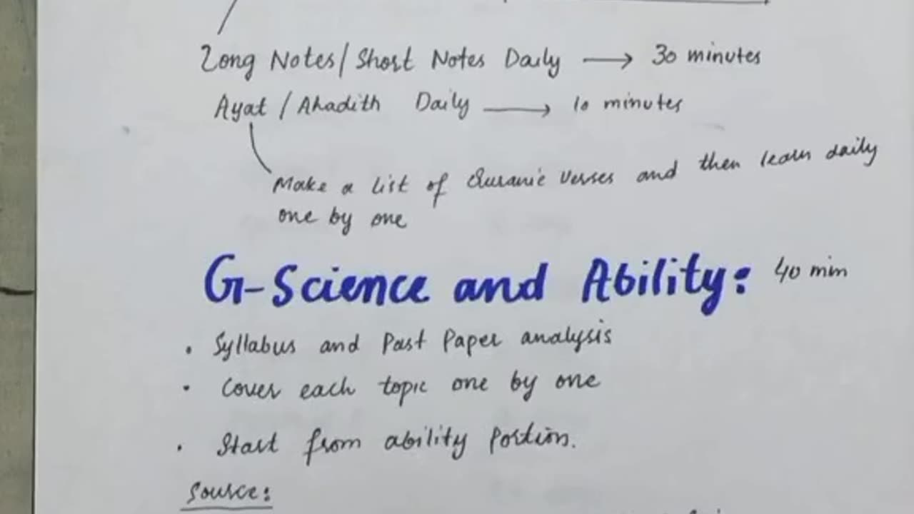 A Wonderful Time Table for CSS Aspirants