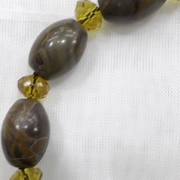 Handmade + Knotting Unique 32” Necklace with Jasper, Crystals, 925 Silver, Agate