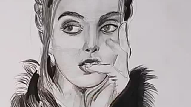 How to draw a realistic girl portrait | easy pencil drawing