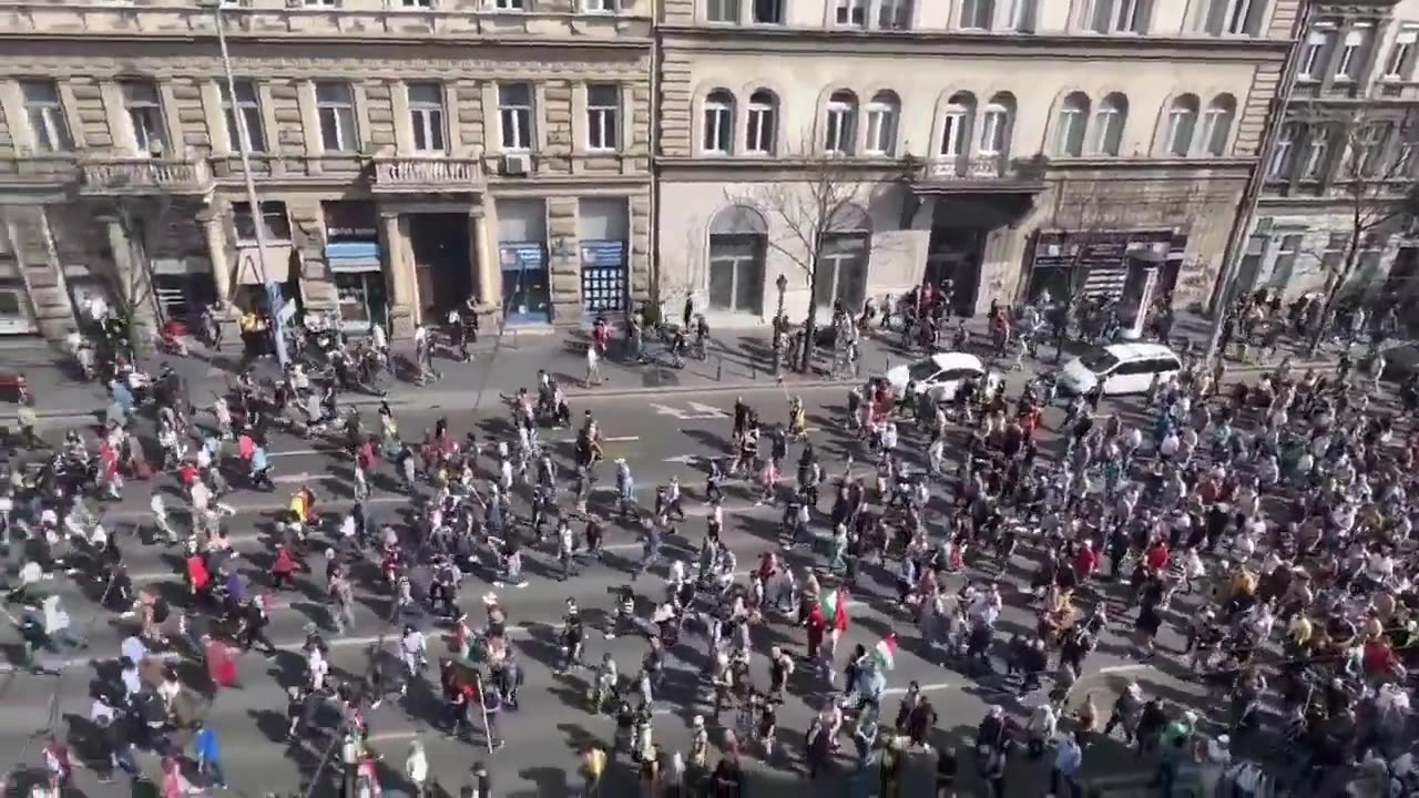 En Budapest, la capital húngara, tuvo lugar una manifestación antigubernamental