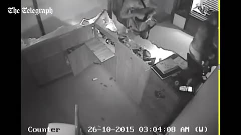 Dramatic CCTV footage shows the moment a gang raid a jewellery store