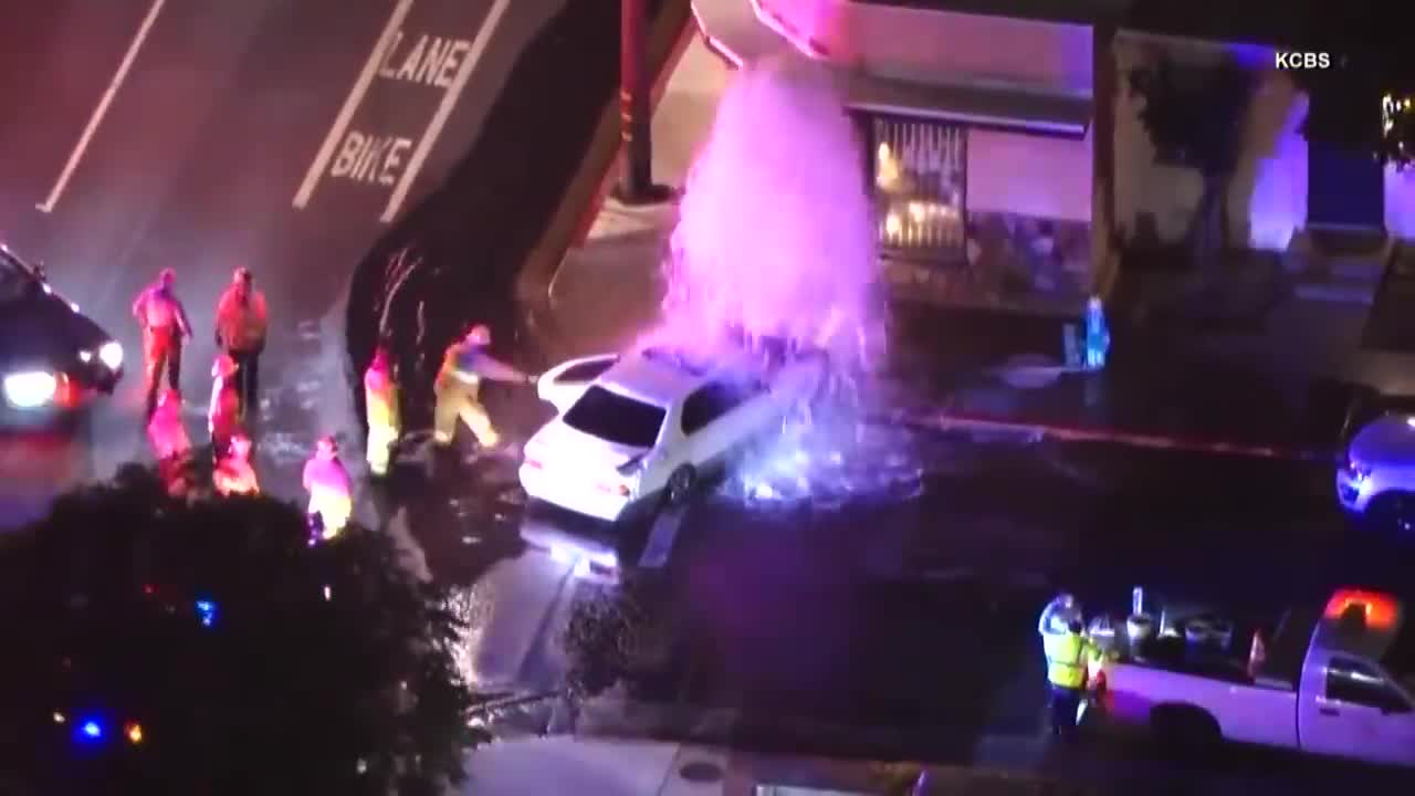 Police Pursuit Leads to Suspect Slamming Into Hydrant
