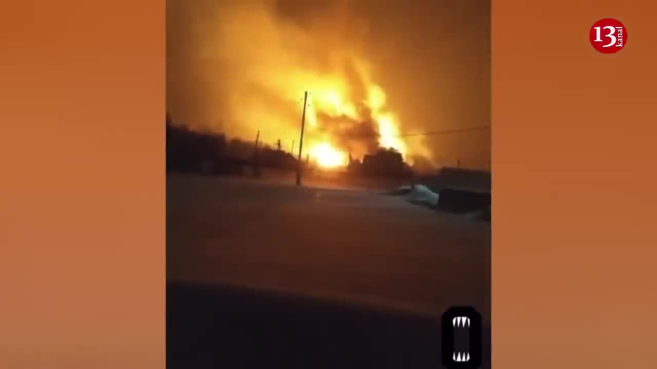 Strong blast in a gas pipeline in Russia -Fierce fire spread to freight train and residential houses