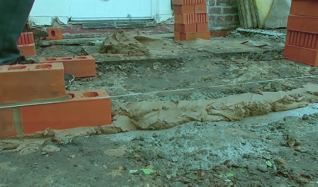 how to build porch base bricklaying tutorial