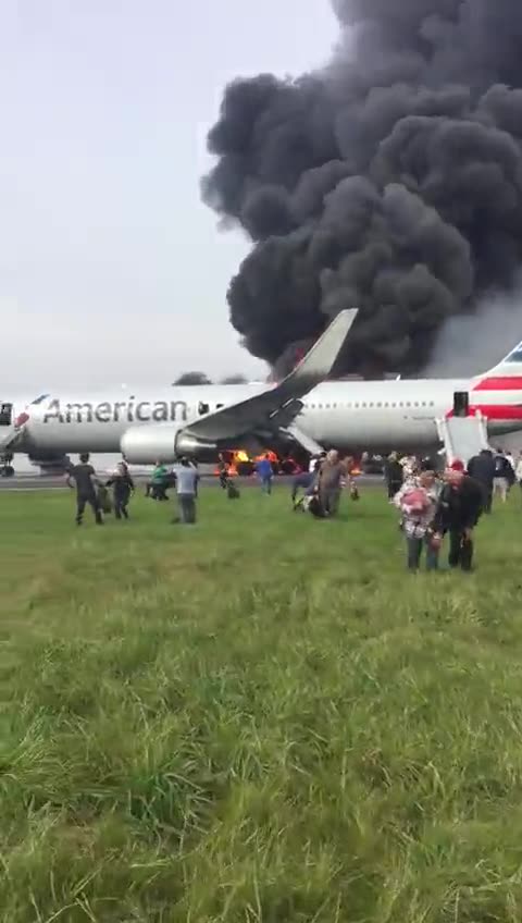 Fire in plane