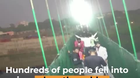 Video shows moment of India bridge collapse