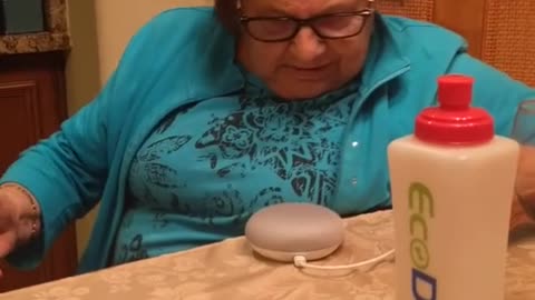 Italian grandmother learning to use Google home