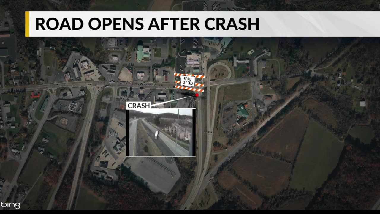 Breezewood turnpike ramp reopens after tractor-trailer crash