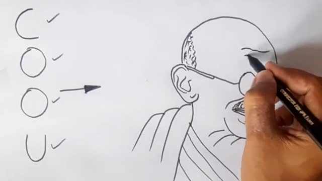 Turns into Mahatma Gandhi Drawing // independence drawing