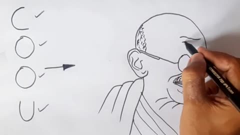 Turns into Mahatma Gandhi Drawing // independence drawing