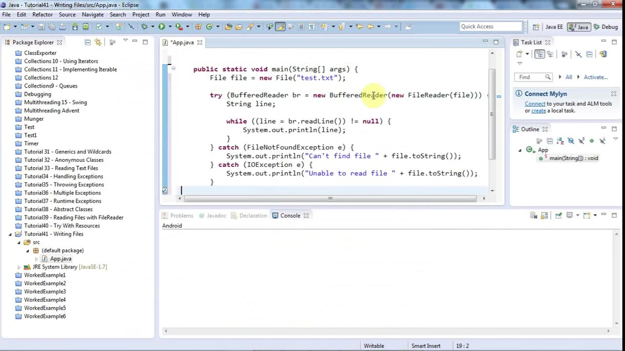 Learn Java Tutorial for Beginners, Part 41: Writing Text Files