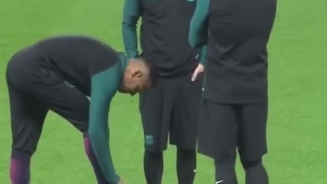 Suarez annoys Neymar in front of Messi shorts football soccer messi neymar suarez
