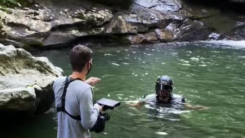 Putting a football player in a river