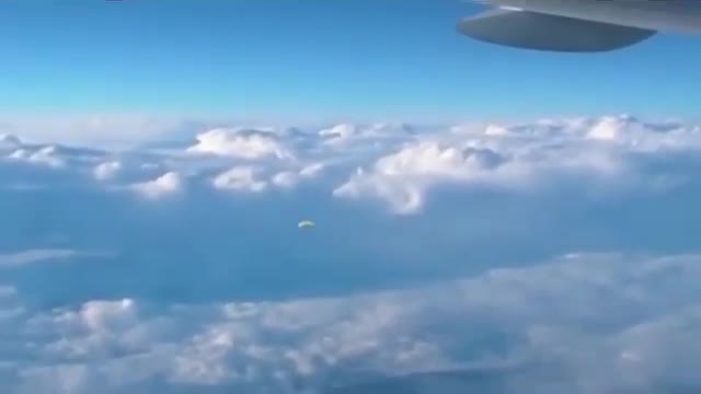 UFO near airliner shoots off